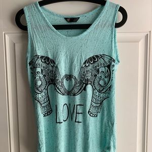 Blue elephant tank top